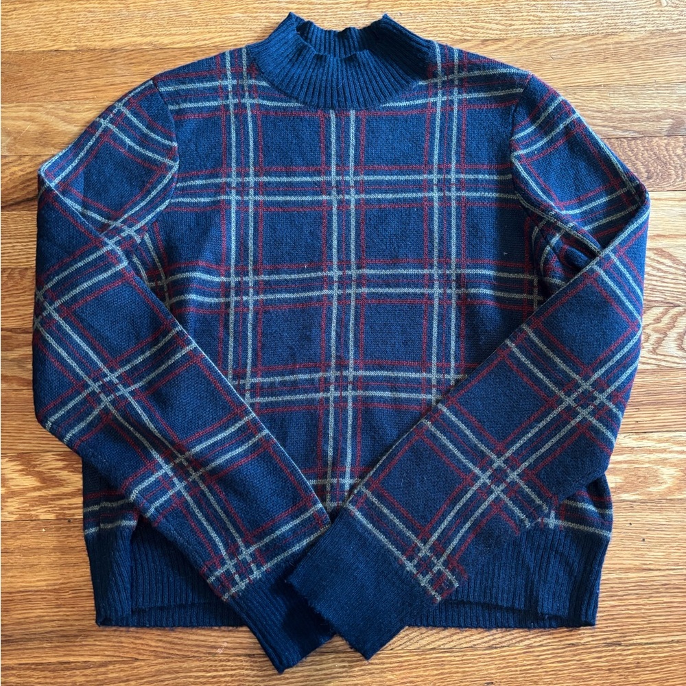American Eagle Outfitters Women’s Plaid Mock Neck Sweater